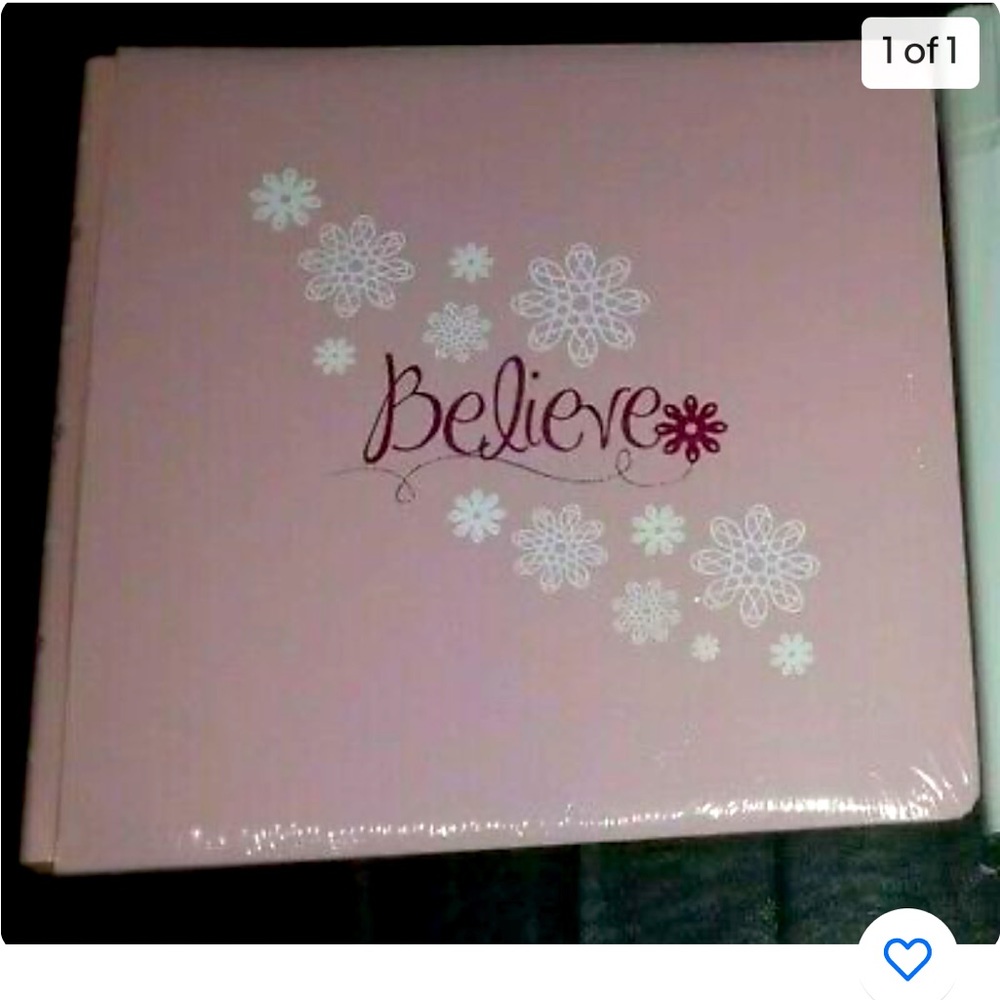 Creative Memories:Believe 12”x12” album/white pages/protectors/Think Pink paper